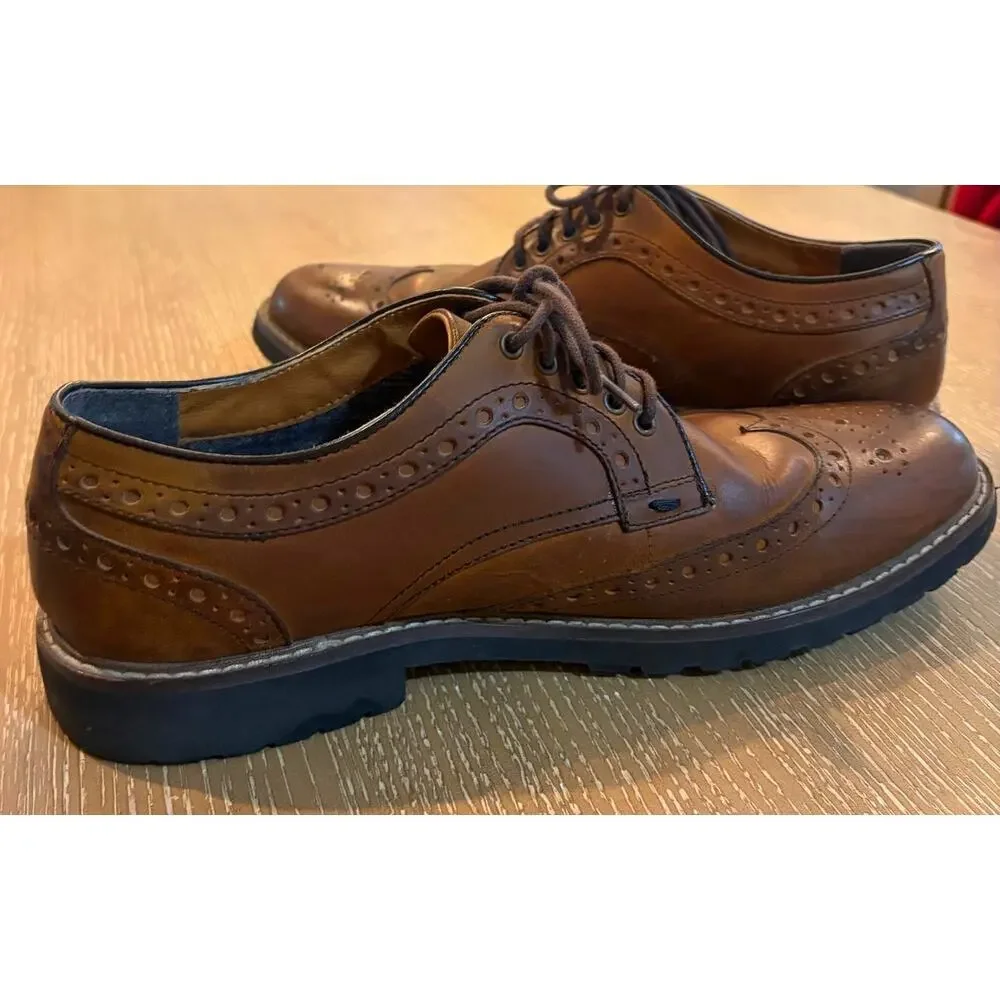 Johnston & Murphy Men's 59-38905 Brown Lace Up Wingtip Oxford Shoes Size